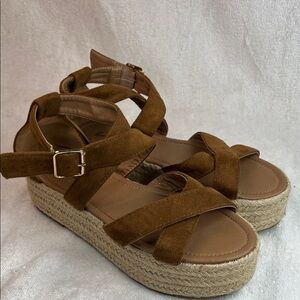 Bonnibel Tan Suede Espadrille Sandals